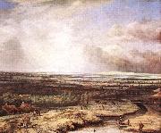 Philips Koninck, An Extensive Landscape with a Hawking Party